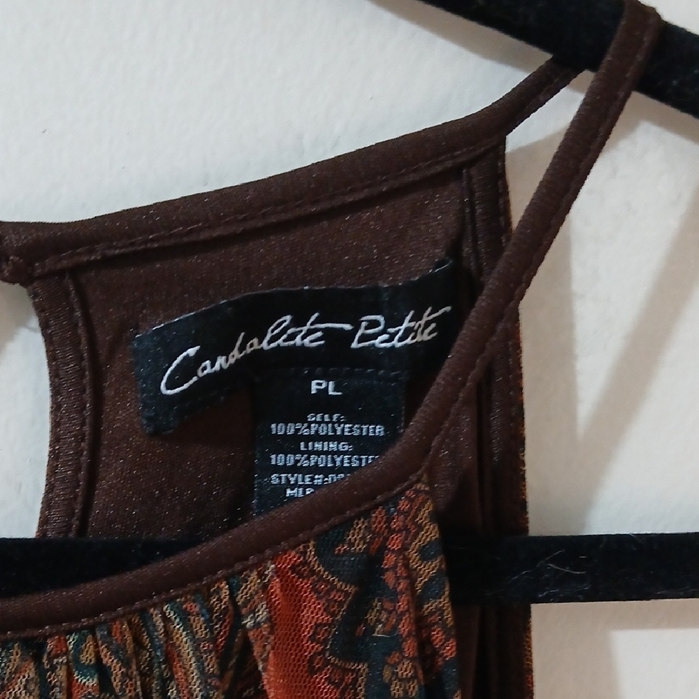 Candalite P/large Brown Paisley Midi Dress - Picture 2 of 4